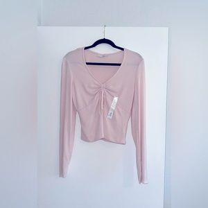 Women’s pink crop top sweater. Size large *runs small*